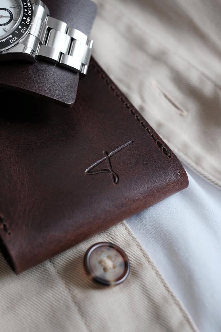 Premium Leather Watch Pouch- Brown leather