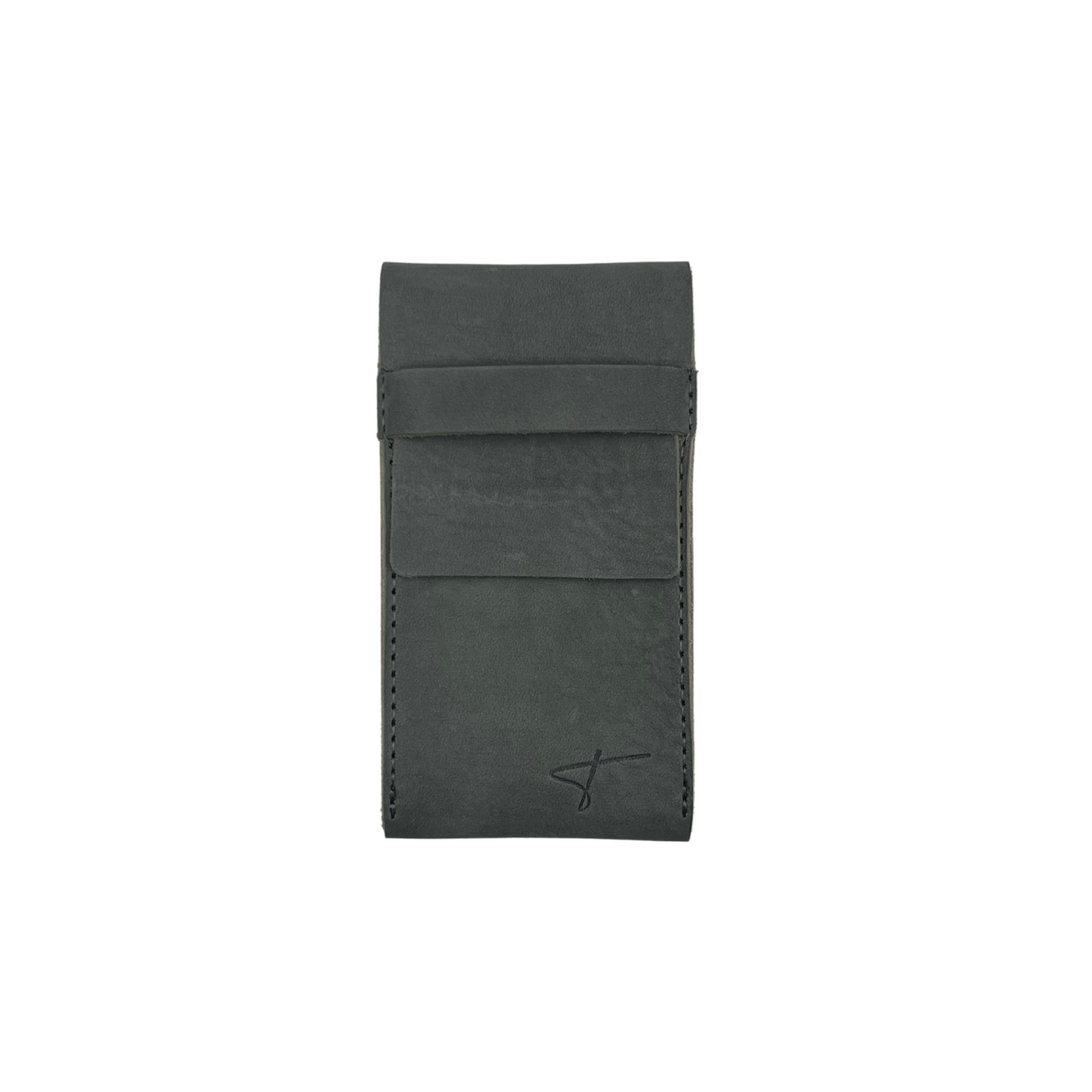 Premium Leather Watch Pouch- Gray suede leather