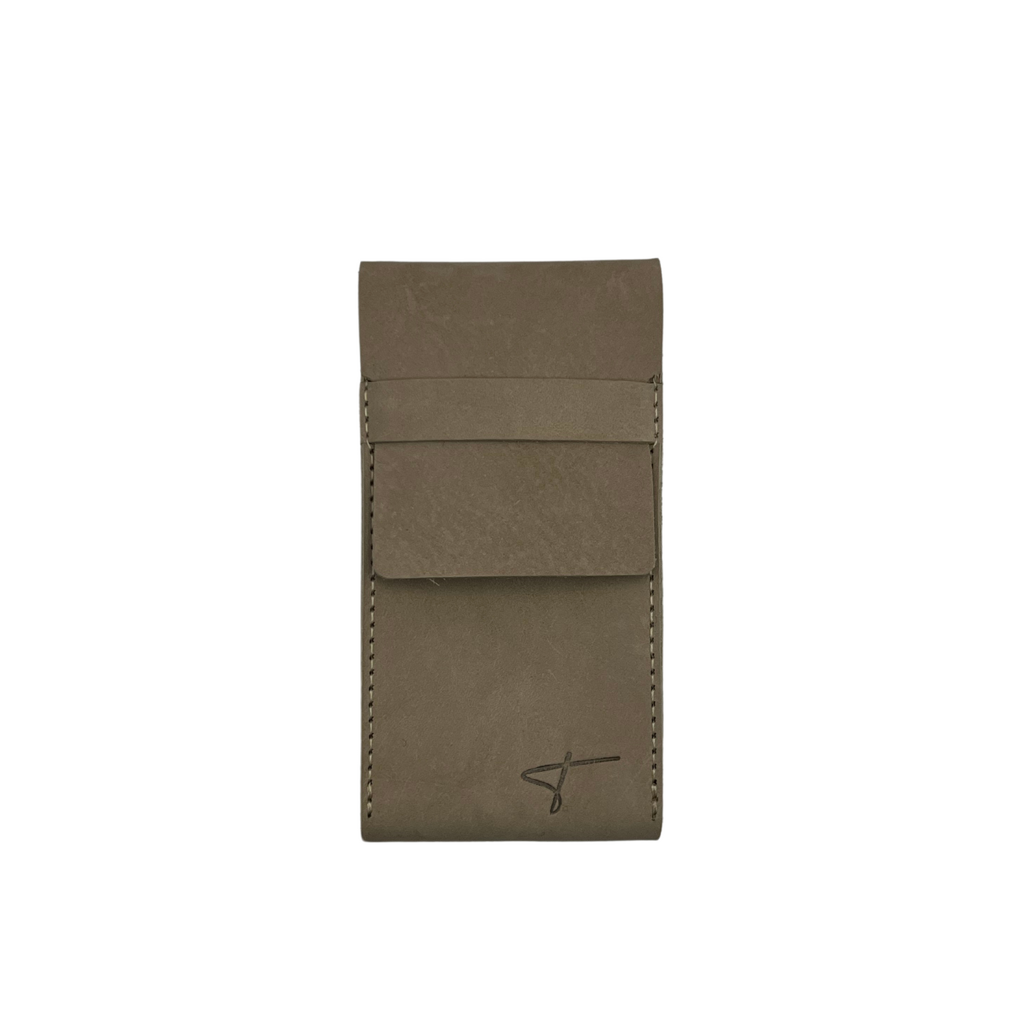 Premium Leather Watch Pouch- beige suede