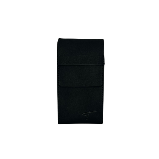 Premium Leather Watch Pouch- black suede leather